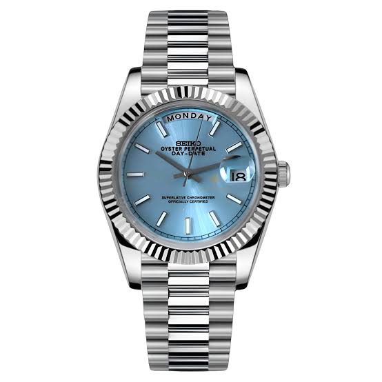 Seiko Mod - Ice Blue Day-Date Style