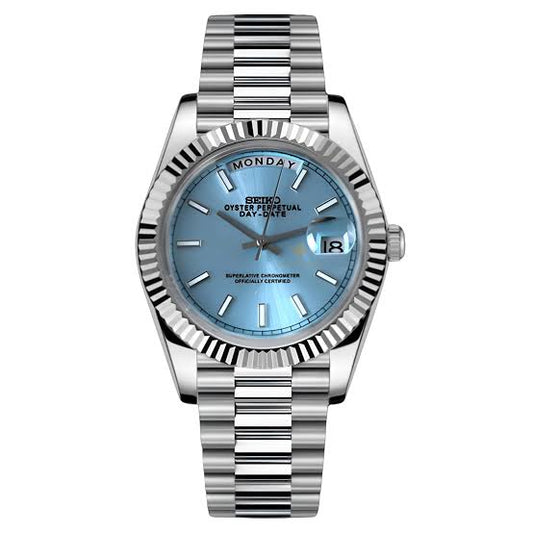 Seiko Mod - Ice Blue Day-Date Style