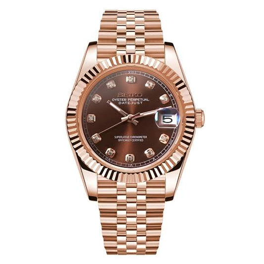 Seiko Mod Datejust – Rose Gold Diamond Edition