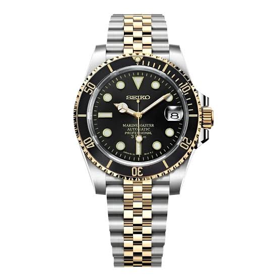 Seiko Mod Submariner 2-Tone Gold and Steel President Bracelet