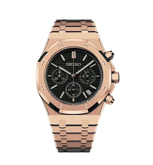 Seiko Royal Oak Rose Gold Black Dial